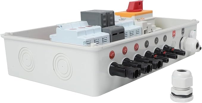 1000V 3In 1Out 3 String Solar PV Combiner box, Photovoltaic Array Solar Circuit Breaker with Surge Protector, Solar Disconnect Switch Outdoor Waterproof for On/Off Grid Solar Panels System