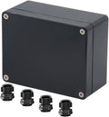 Project Box ABS Black Electrical Boxes IP65 Outdoor Waterproof Box Electronic Junction Box Power Enclosure with Cable Glands for DIY Project 4.53 x 3.54 x 2.17 inch (115x90x55mm)