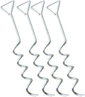 Mytee Products 4 Pack Hay Tarp Spiral Anchor Pins 16" to Secure Hay Covers | Corkscrew Shape Trampoline Anchor, Tent Hold Downs, Galvanized Steel Ground Tie Down Stakes