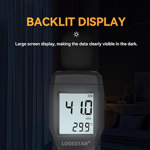 Decibel Meter, LD353 Digital Sound Level Meter with Backlit LCD Screen Auto Power off, 30-130dB Portable Audio Noise Volume Measure Device Sound Meter, Max/Min, Data Hold, Use for Home, Office, School