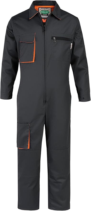 Men's Coveralls Mechanic Work Jumpsuit Multi Pockets Overalls Long Sleeve Workwear Coverall