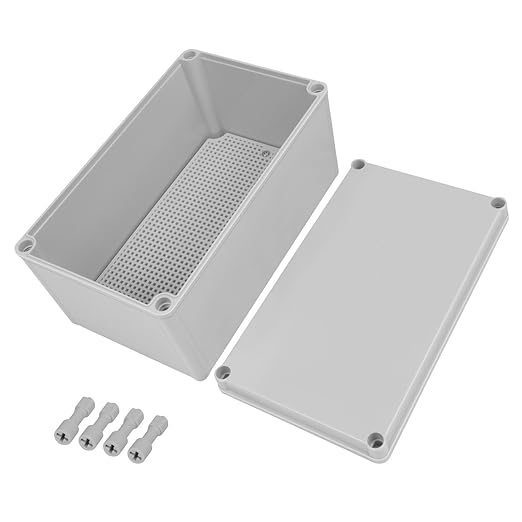 Junction Box，9.8"x 5.9"x 5.1" Outdoor Electrical Box with Mounting Plate, IP67 Dustproof Waterproof ABS Plastic Project Box, DIY Electrical Enclosure Gray (250x 150x 130 mm)