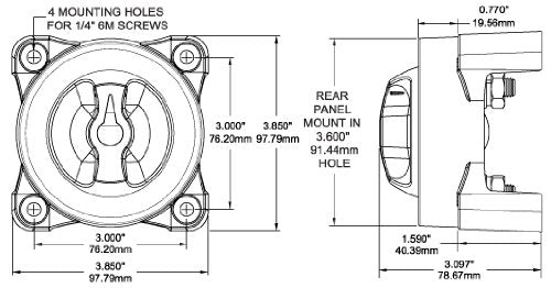 Blue Sea Systems 9004e e-Series Battery Switch, ON/Off with Alternator Field Disconnect, 32V DC, 325A Red