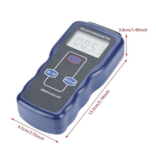 Digital Solar Power Meter, Sun Light Energy Measuring Tester for Testing Car Window Performance, Handheld Portable Sunlight Meter, W/m2 Meter