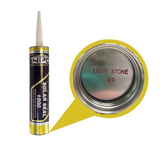 NPC #900 Solar Seal 3 Pack - for Metal Roofing Flashing/Panels, Vinyl and Fiber Cement Siding, Fiberglass, Cedar, Brick & Masonry, Sky Lights, Sun Rooms, Truck RV Trailers, Flashing (3, Light Stone)