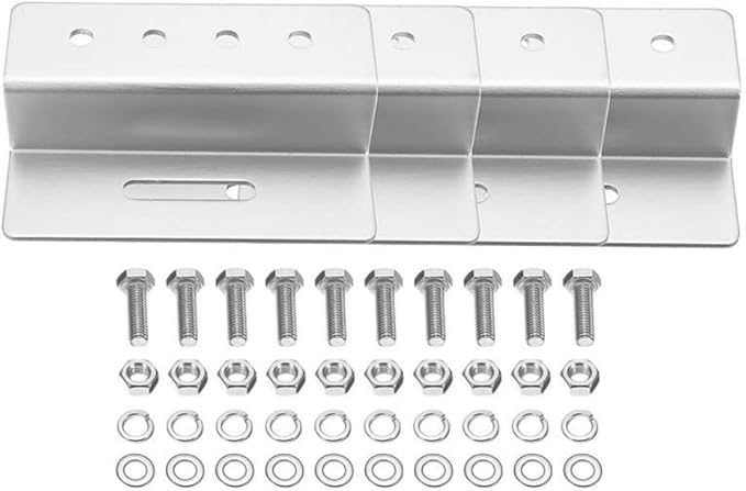 F-ber 4 Sets Z Mounting Aluminum Alloy Solar Panel Roof Mounting Bracket with Stainless Bolt for Carvan Roof Solar System Fitting