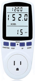Upgraded Watt Meter Plug in Power Meter Home Energy Monitor Power Consumption Meter, Energy Voltage Amps Kill Tester with White Backlight, Overload Protection, 7 Modes Display