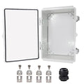 Waterproof Electrical Box, IP67 Junction Box Stainless Steel Latch Hinged Clear Cover Project Enclosure with Wall Bracket 11.8"x7.9"x 6.7"