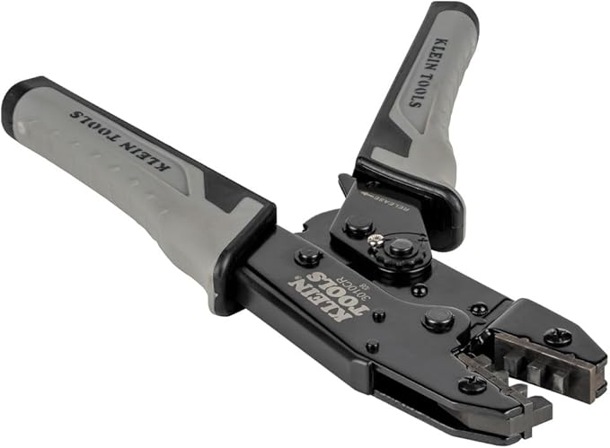 Klein Tools 3010CR MC4 Solar Ratcheting Crimper for 10-14 AWG Stranded Copper Wire PV Connectors