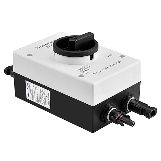 Heschen Photovoltaic DC Isolator Solar Switch, GF40, 32A 1200VDC, 4P, IP66 Solar Combiner Box, for Off/On Grid Solar Systems, Solar Panel Solar Power System RV
