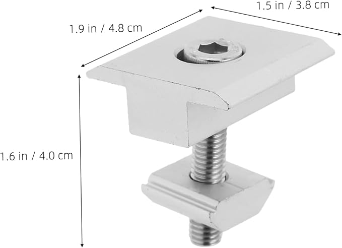 4pcs Solar Panel Mounting Hardware Aluminum Alloy Mid Clamps Solar Panel Bracket Mounting Clips for Flat Roof