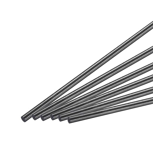 MECCANIXITY Carbon Fiber Rod, 5mm x 150mm Carbon Rod Bar for RC Airplane DIY Craft Kite Wing Tube Quadcopter Arm Repair Pack of 6