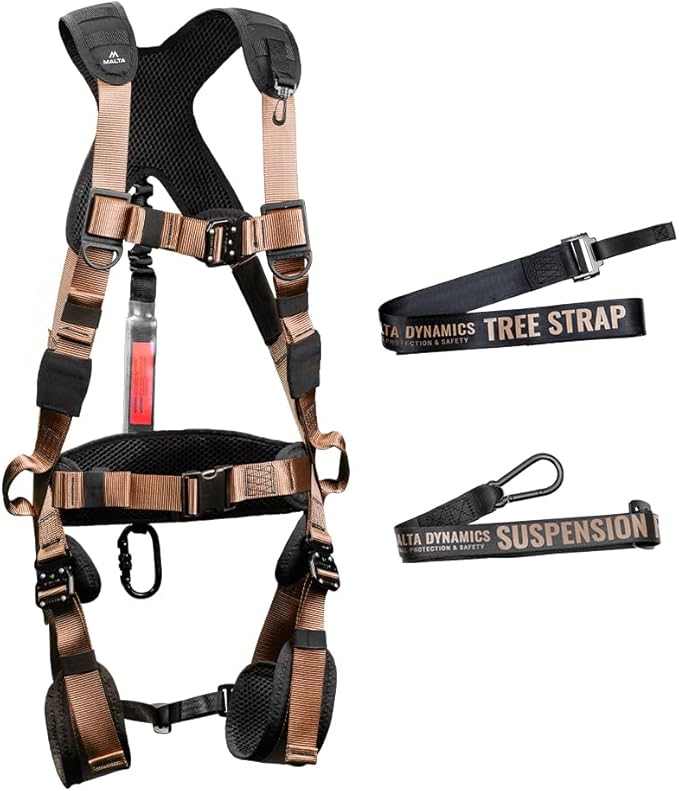 Malta Hunting Safety Hunter's Elite Safety Harness Set with Tree Strap, Deer Drag/Suspension Relief Strap