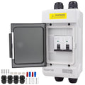 Solar Panel Disconnect Switch 80A 1000VDC Solar Shut Off Switch 2 Poles Outdoor DC Miniature Circuit Breaker Box, Waterproof UV-Proof for Solar PV Home Systems (1000V 80A)