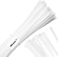Bolt Dropper 12-Inch White Zip Ties - 100-Pack Reusable Heavy Duty Wire and Cable Ties - Durable Self-Locking Nylon with 120 lbs Tensile Strength - UV and Temperature Resistant for Indoor and Outdoor