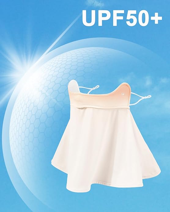 UPF 50+ Unisex Breathable Cooling Face Cover Sun UV Protection Earloop Neck Gaiter Scarf for Summer Outdoor Activities