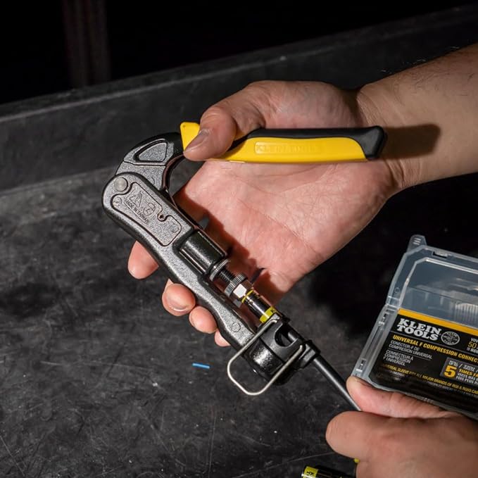 Klein Tools VDV211-063 Compression Crimper, Wire and Coaxial Crimper for Indoor and Outdoor Cabling