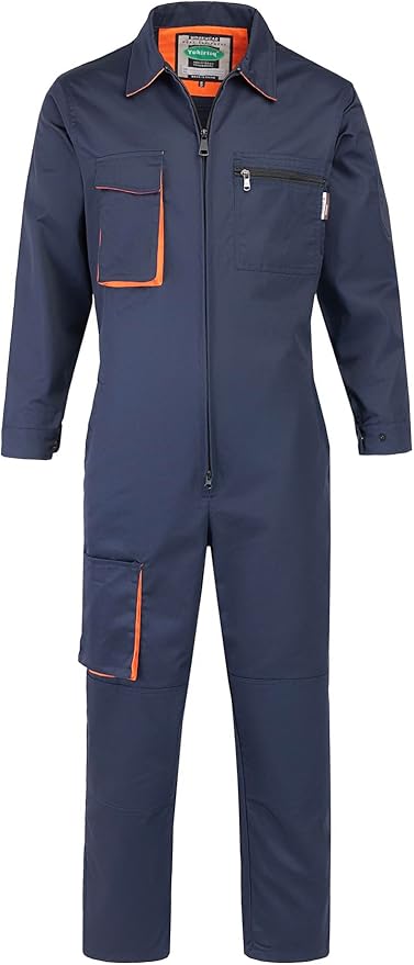Men's Coveralls Mechanic Work Jumpsuit Multi Pockets Overalls Long Sleeve Workwear Coverall