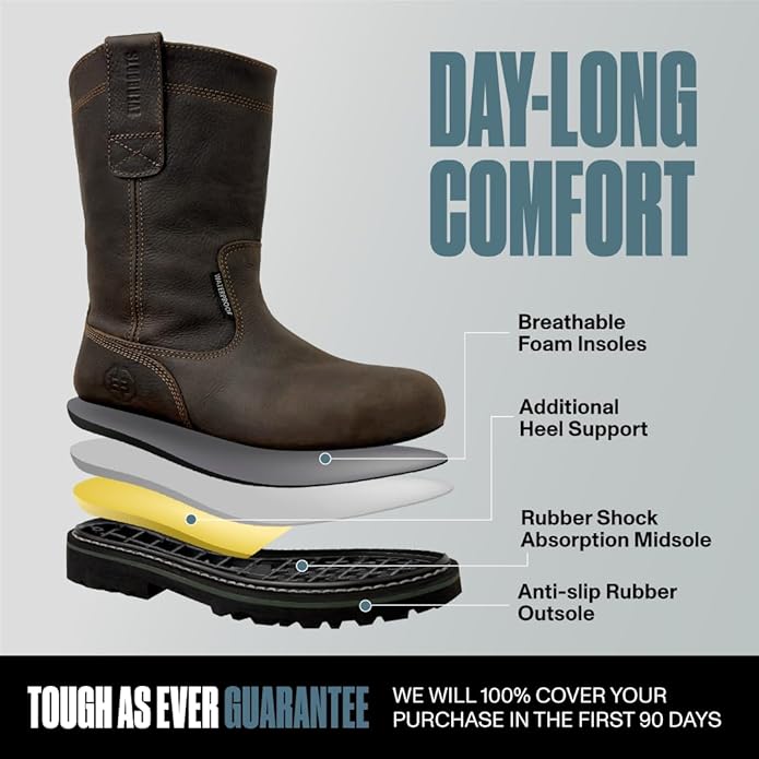EVER BOOTS Wellington Waterproof Steel Toe Boots