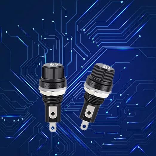 20Pcs Black Fuse Holder with Screw Cap for Fuse Insert, Panel Mounted, AC 250V 10A/125V 15A, for Solar Panel, Solar Controller, Boat Fuse Panel, Radio, Auto Stereo, Relay (5x20mm)