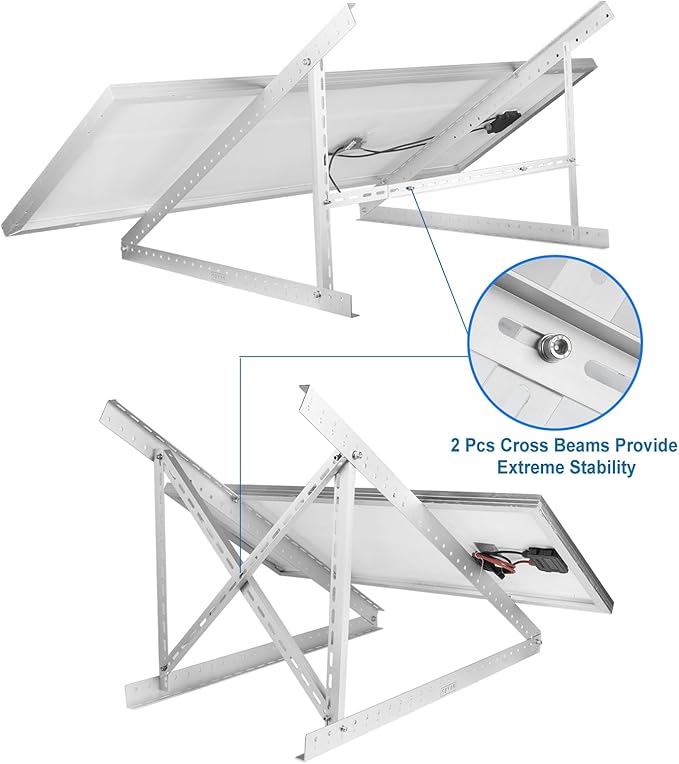 45 Inches Solar Panel Mount Brackets for 100-400 Watts Solar Panel with Enhanced Cross Beams, Suitable for Roof, RV, Ground, Boat etc.