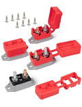RED WOLF 50Amp Automatic Reset Circuit Breaker with Cover, DC 12V-24V Nylon Insulated & Anti-Rust Stud Type for Automotive Truck Camper RVs Solar Battery Chargers 4pcs