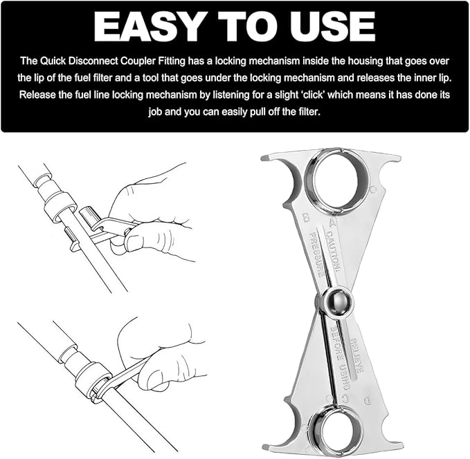 Fuel Line Disconnect Tool, 3/8 and 5/16 Inch Fuel Filter Removal Tool for Quick Disconnection, Multi-Purpose Scissor Fuel Line Wrench Fit Cars Truck SUV, Car Accessories
