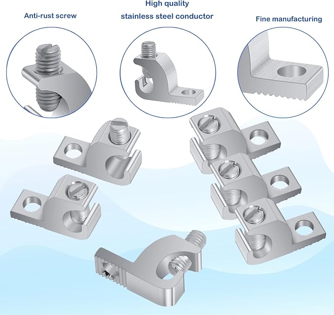 20 Packs Pool Bonding Lug with Corrosion-Resistant and High-Conductivity Aluminum, 4-14 Wire Range