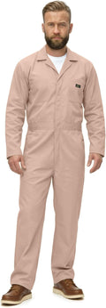 Natural Uniforms Mens Long Sleeve Zip Up Twill Coverall, Stain and Wrinkle Resistant