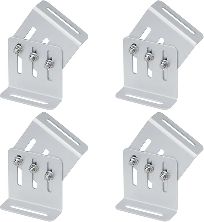 4 Sets Adjustable Solar Panel Tilt Mount Bracket, Solar Panel Rack Mount for RV, Roof, Boat, Flexible Length: 4"-7" ，Aluminum Alloy