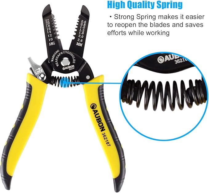 2-Pack 10-22 AWG Wire Stripper, Wire Cutter, Gauge Stripper, Wire Stripping Tool and Multifunctional Hand Tool,Professional Handle Design And Refined Craftsmanship