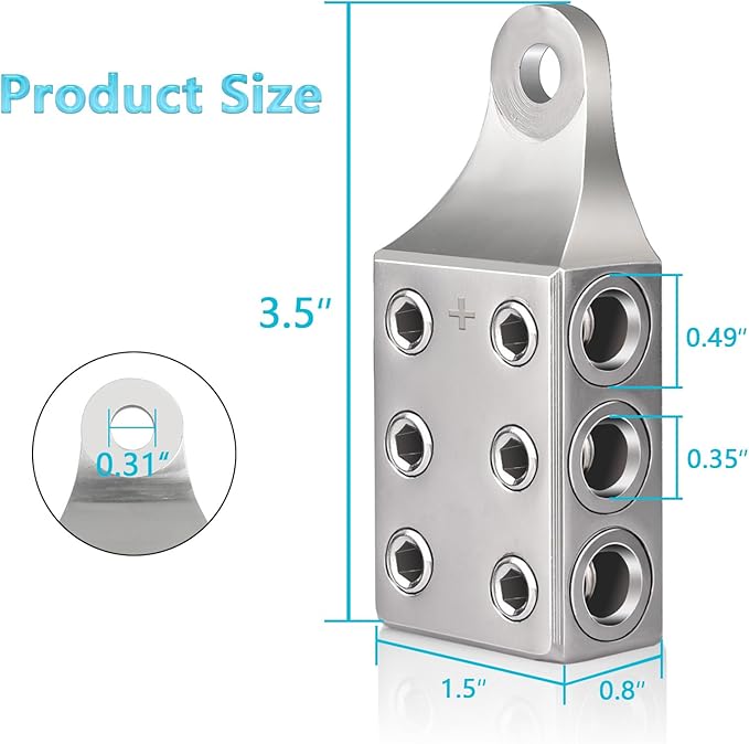 Battery Post Terminals,1/0,1,2,3,4,5,6AWG Gauge Top Post Battery Terminals With Bolt, Side Post Battery Terminal For AGM Lead Acid Battery or Lithium Attery,M8 or 5/16”-18