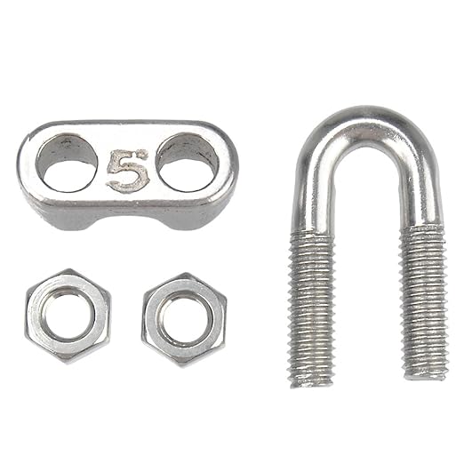YAMASO 20PCS 3/16 Inches M5 Stainless Steel Wire Rope Cable Clip Clamp