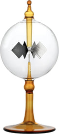 Solar Crookes Radiometer Glass Windmill Handmade for Party Home Decoration Gift L (Orange)