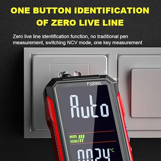 Digital Multimeter FS899L Upgraded - USB Rechargeable 6000 Counts True RMS Tester with Color Screen, Auto-Ranging for Home/Industrial/Car Electrical Testing (FS899C)