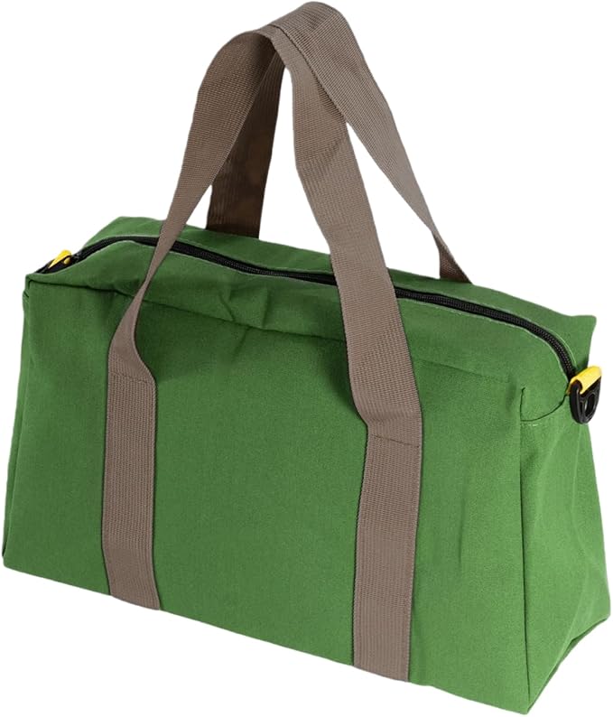 Canvas Wide Mouth Tool Bag, Large Capacity Tool Bags for Men, Portable Home Tool Organizer for Storage Handbag for Screwdrivers, Wrench, Plier, Nails, Pliers Repair Hand Tools (Green-14 Inch)