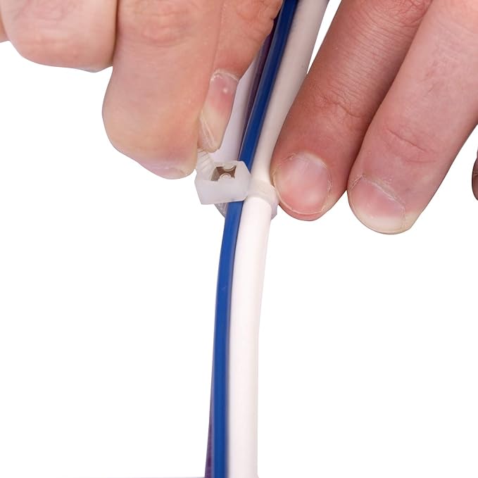 Gardner Bender 45-308SC Nylon Self-Cutting Cable Tie, 8 inch, 50 lb. Tensile, Twist-Off Tail, Zip Tie, 20 Pk., Natural White