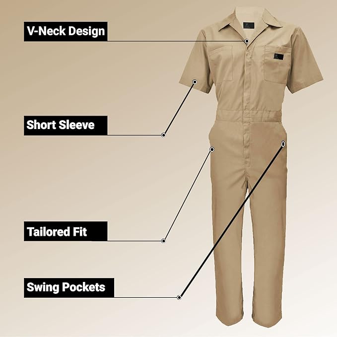 Coveralls Workwear Men Short Sleeve Coveralls