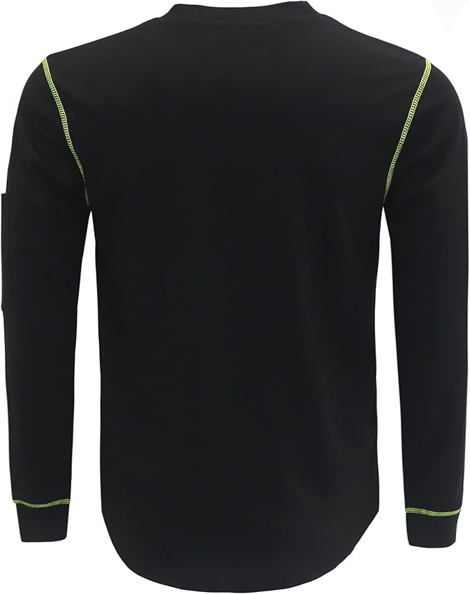BOCOMAL FR Shirts for Men Lightweight Crew Long Sleeve Flame Resistant/Fire Retardant Shirt…