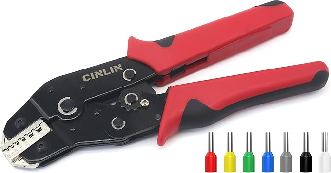 SN-06WF Ferrule Crimping Tool,24-10 AWG Sleeves Ferrule Ratchet Wire Crimping Tool,End-Sleeve Terminals Crimper