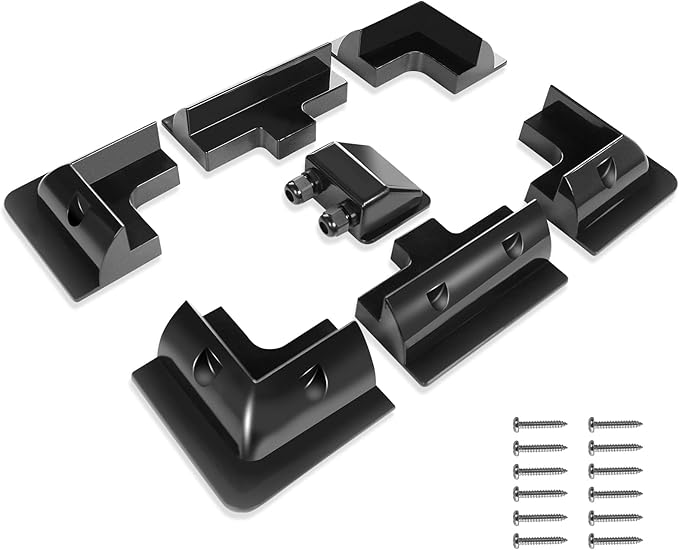 Solar Panel Mounting Brackets Kit, 7PCS RV Roof Mounts, No Drill, Caravans, Campervans (Black)