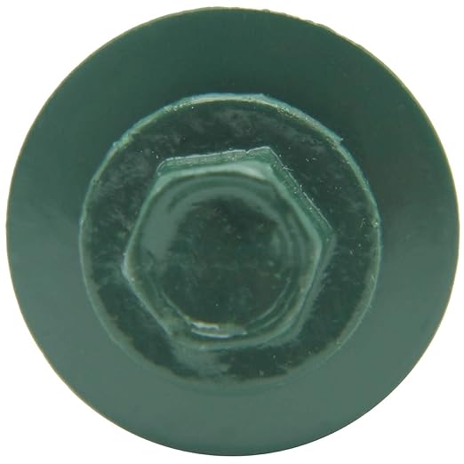 Metal Roofing Screw: (250) 12 x 1-1/2" IVY GREEN Hex ReGrip Sheet Metal Roof Screw. Sharp Point metal to wood siding screws. 9/16" EPDM washer.