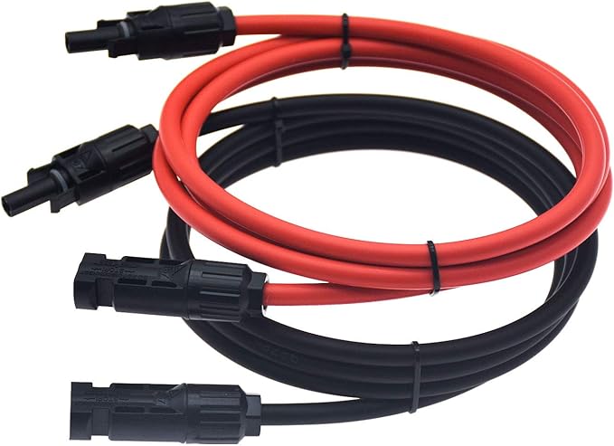 10AWG Solar Extension Cable 5FT, IP67 Waterproof PV Connectors with Tinned Copper Wire, for Solar Panel to Charge Controller, Solar Generator, RV, Boat, Off-Grid System