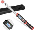 Leolee 3/8-Inch Drive Digital Torque Wrench with Angle, 5-99.5 Ft-Lb/6.8-135 Nm, Electronic Torque Wrench with Preset Value, LED Flash Notification for Bike Motorcycle Car
