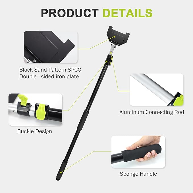 ‌HUAALIUCHE 8 Foot Extension Handle for Board Corner Protector, Angle-Adjustable Head & Pre-Assembled Cargo Load Corner Protector V Edge Guards Handle, 2Pack