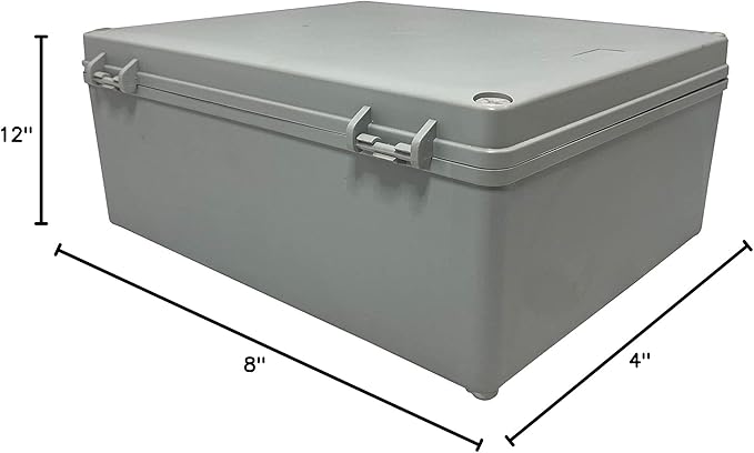 Co. Weather & Dust Proof PS Plastic Junction Conduit Box (1, 12" x 8" x 4")