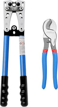 Battery Cable Wire Lug Crimping Tool for AWG 8-1/0 Heavy Duty Wire Copper Lugs, Electrical Lug Crimper with Cable Cutter