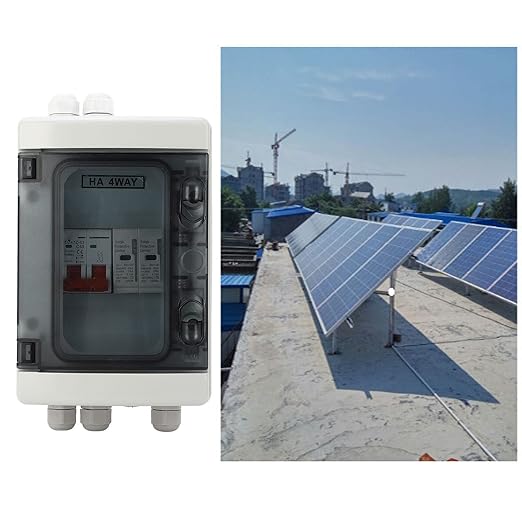 DC Solar Disconnect Switch, PV DC Miniature with IP65 Distribution Box for Solar Panels, 500V Photovoltaic Electrical Isolator Switch for Outdoor Use (63A)