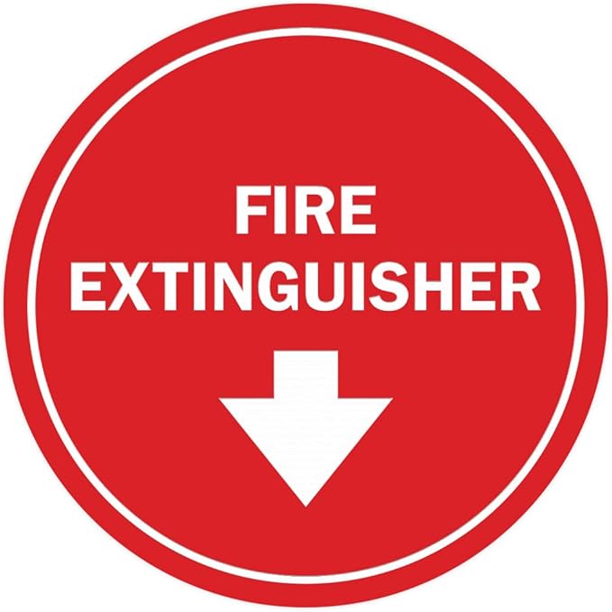 Signs ByLITA Circle Fire Extinguisher Sign (Red) - Small
