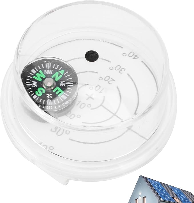 Solar Angle Guide,Clear Waterproof Solar Angle Alignment Tool with Compass - Solar Panel Sun Tracker, Portable Solar Panel Accessories to Improve Solar Energy Efficiency